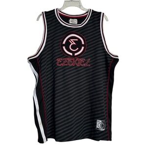 Ezekiel Y2K Mesh Jersey Tank Mens Large Black Streetwear Skater Graphic